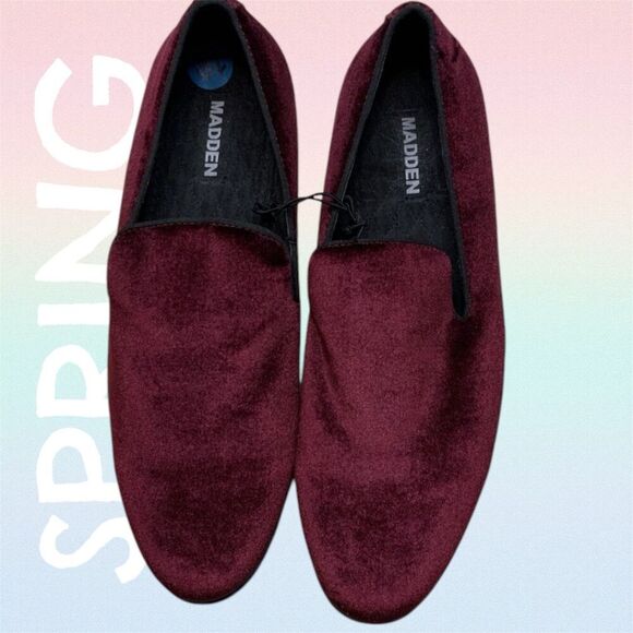 Steve Madden Loafers Men's Size 7.5 Wine Slip On Dress Shoes - Picture 4 of 8